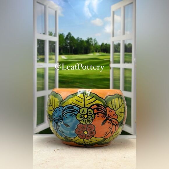 Aurelia Talavera Handmade Multi Colored Ceramic Planter Pot - Picture 1 of 9